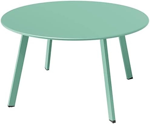 Grand patio Round Steel Patio Coffee Table Weather Resistant Nesting Tables Including One Large Side Table and One Small End Table, (Red, 2PC)