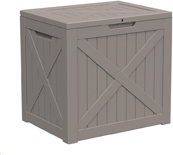 Outdoor Storage Box with Wheels – 75 Gallon Mobile Waterproof Resin Deck Box, Lockable Storage for Patio Cushions, Garden Tools, Pool Accessories – UV-Resistant Storage Bench for Backyard & Deck