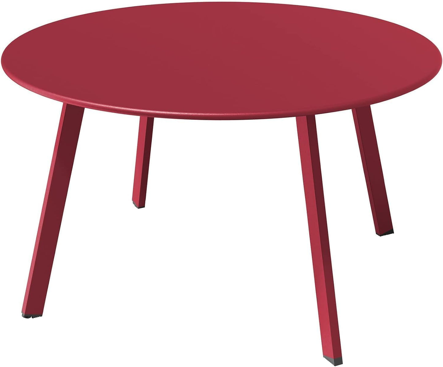 Grand patio Round Steel Patio Coffee Table Weather Resistant Nesting Tables Including One Large Side Table and One Small End Table, (Red, 2PC)