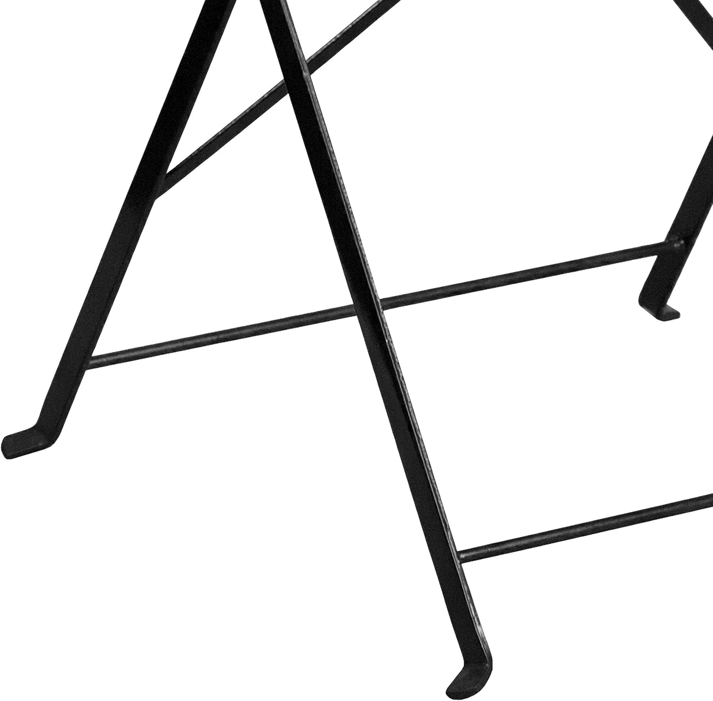 Flash Furniture Oia Commercial Grade 28" Square Black Indoor-Outdoor Steel Folding Patio Table