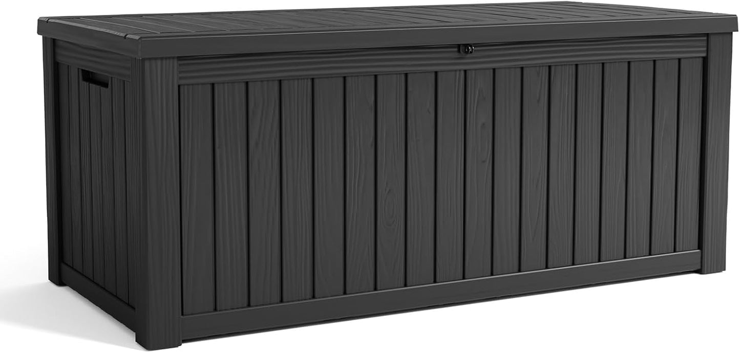 Outdoor Storage Box with Wheels – 75 Gallon Mobile Waterproof Resin Deck Box, Lockable Storage for Patio Cushions, Garden Tools, Pool Accessories – UV-Resistant Storage Bench for Backyard & Deck