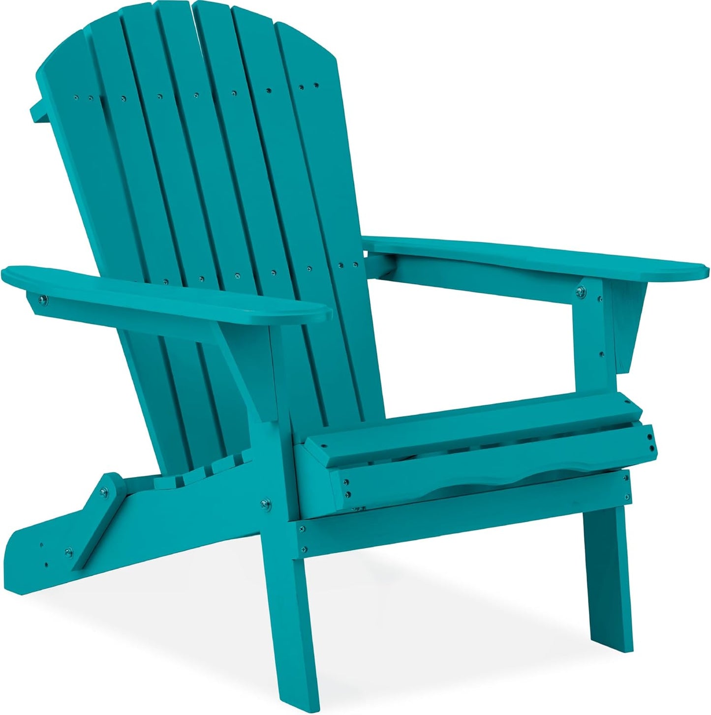 Best Choice Products Folding Adirondack Chair Outdoor Wooden Accent Furniture Fire Pit Lounge Chairs for Yard, Garden, Patio w/ 350lb Weight Capacity - Brown