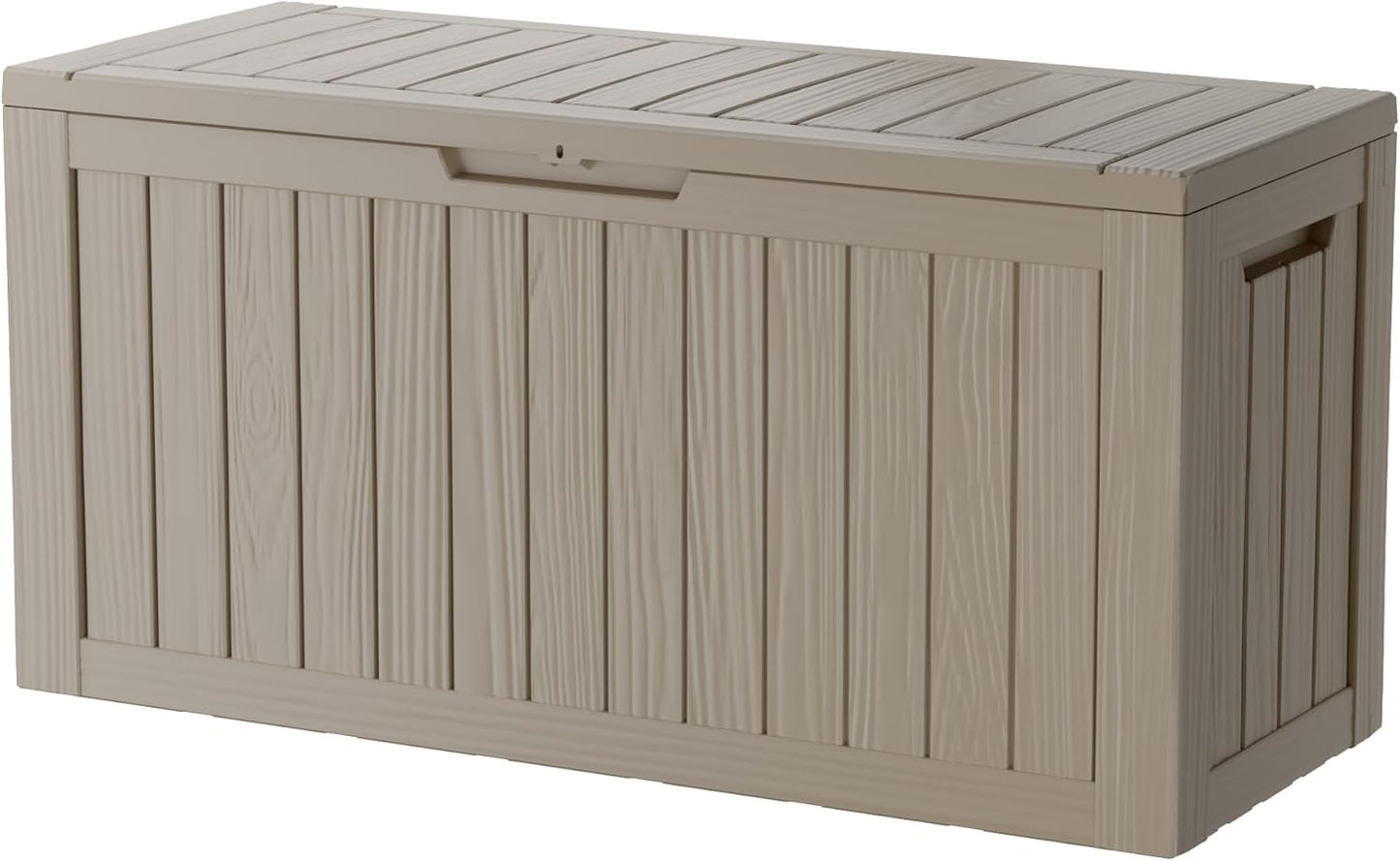 TARKARI 320 Gallon Lockable Resin Deck Box, Waterproof & UV-Resistant Outdoor Storage Box for Outdoor Cushion Storage, Garden Tools & Pool Accessories Storage, Black