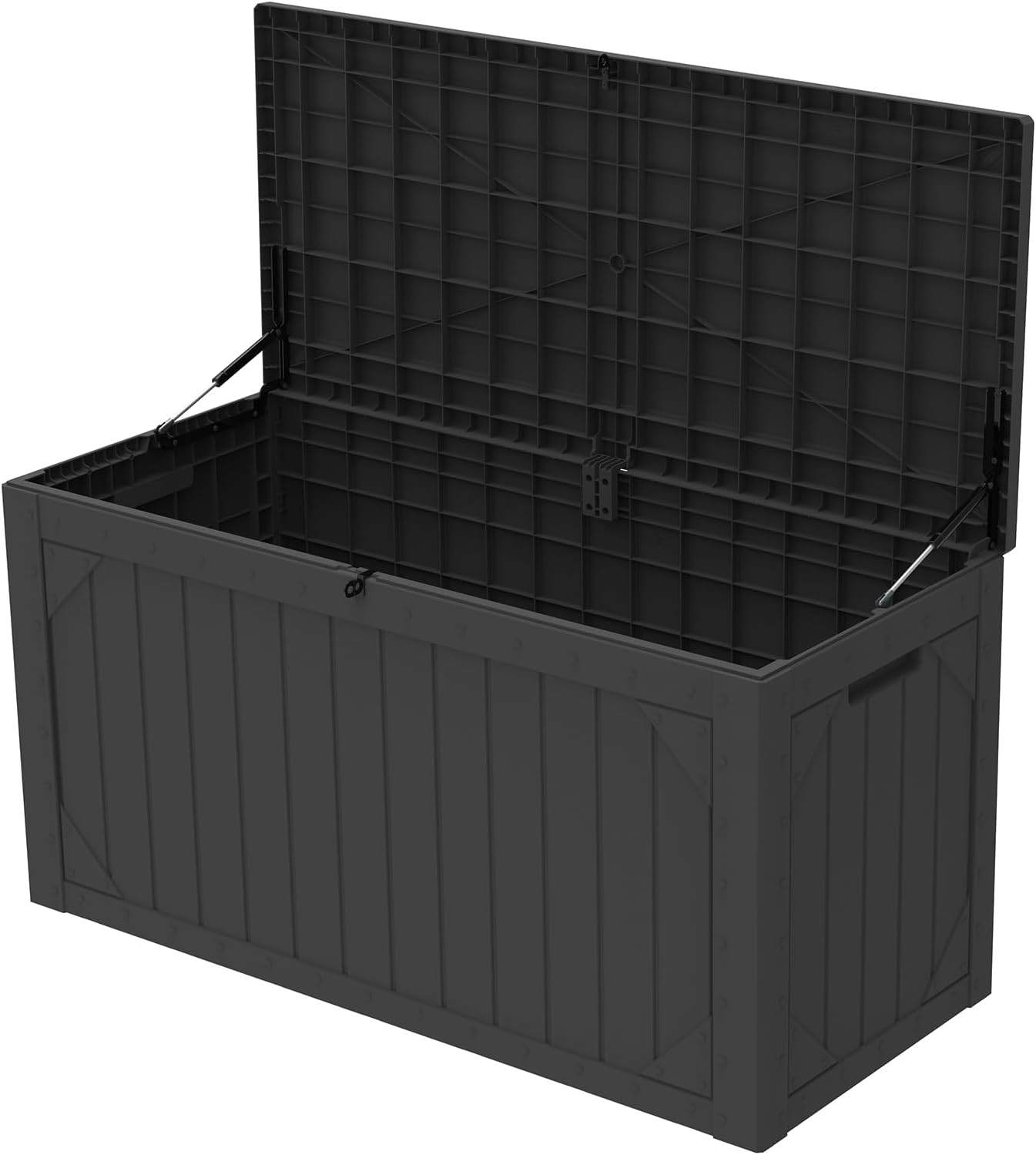 150 Gallon Outdoor Storage Box Waterproof Lockable Resin Deck Box Large, Patio Storage Bin for Pool Accessories Cushion Furniture, Garden Tools, UV-Resistant Outside Delivery Black