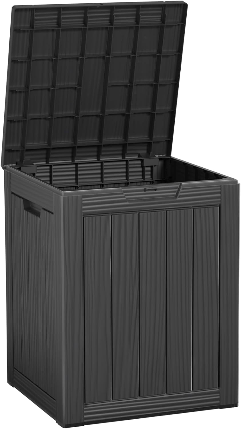 Outdoor Storage Box with Wheels – 75 Gallon Mobile Waterproof Resin Deck Box, Lockable Storage for Patio Cushions, Garden Tools, Pool Accessories – UV-Resistant Storage Bench for Backyard & Deck