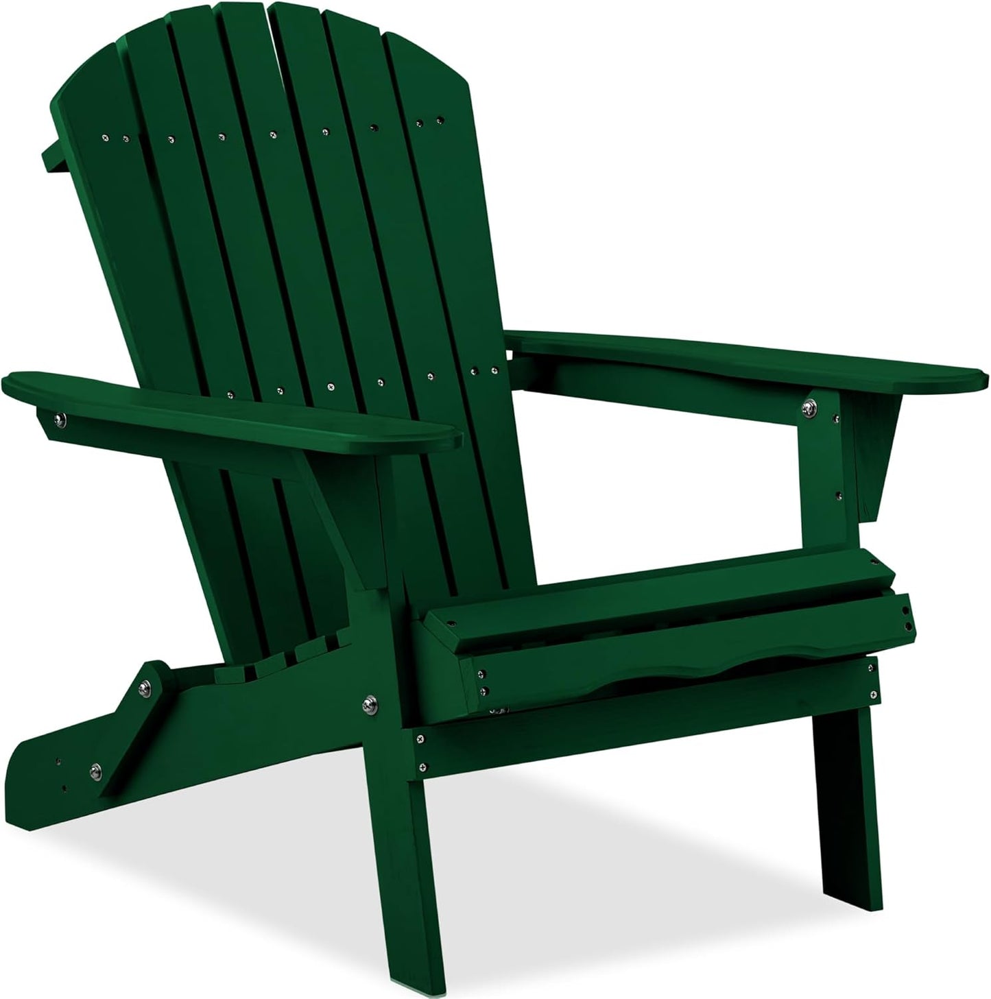 Best Choice Products Folding Adirondack Chair Outdoor Wooden Accent Furniture Fire Pit Lounge Chairs for Yard, Garden, Patio w/ 350lb Weight Capacity - Brown