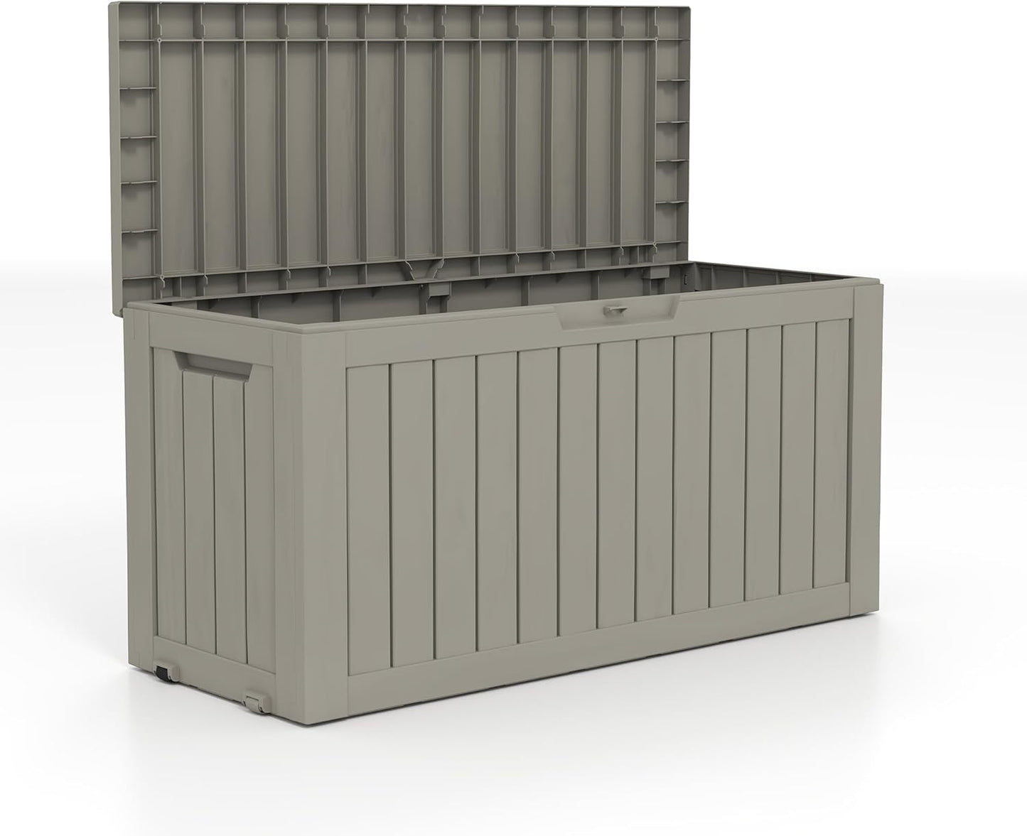 TARKARI 320 Gallon Lockable Resin Deck Box, Waterproof & UV-Resistant Outdoor Storage Box for Outdoor Cushion Storage, Garden Tools & Pool Accessories Storage, Black