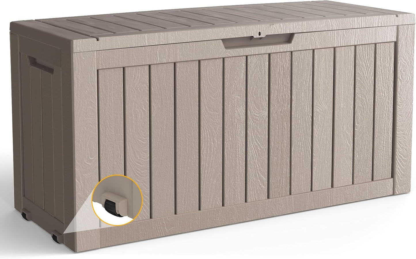 150 Gallon Outdoor Storage Box Waterproof Lockable Resin Deck Box Large, Patio Storage Bin for Pool Accessories Cushion Furniture, Garden Tools, UV-Resistant Outside Delivery Black