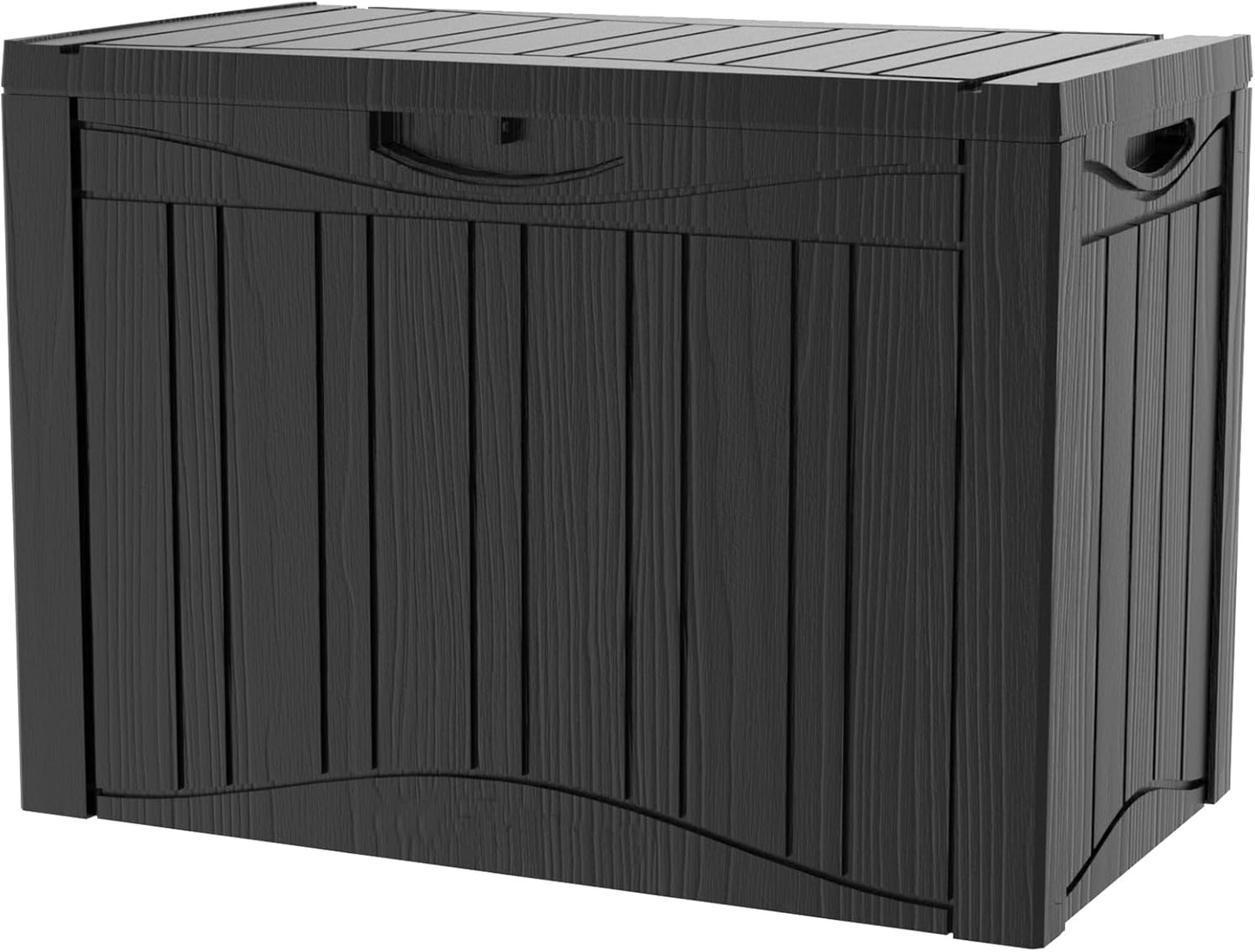 150 Gallon Outdoor Storage Box Waterproof Lockable Resin Deck Box Large, Patio Storage Bin for Pool Accessories Cushion Furniture, Garden Tools, UV-Resistant Outside Delivery Black