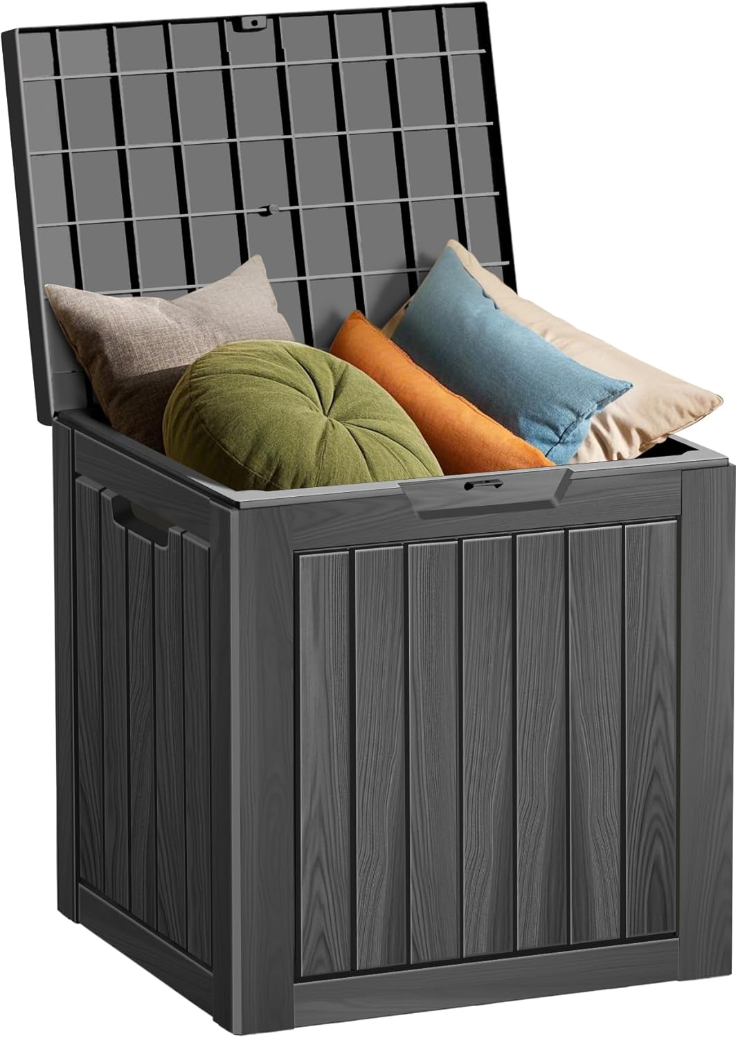 150 Gallon Outdoor Storage Box Waterproof Lockable Resin Deck Box Large, Patio Storage Bin for Pool Accessories Cushion Furniture, Garden Tools, UV-Resistant Outside Delivery Black