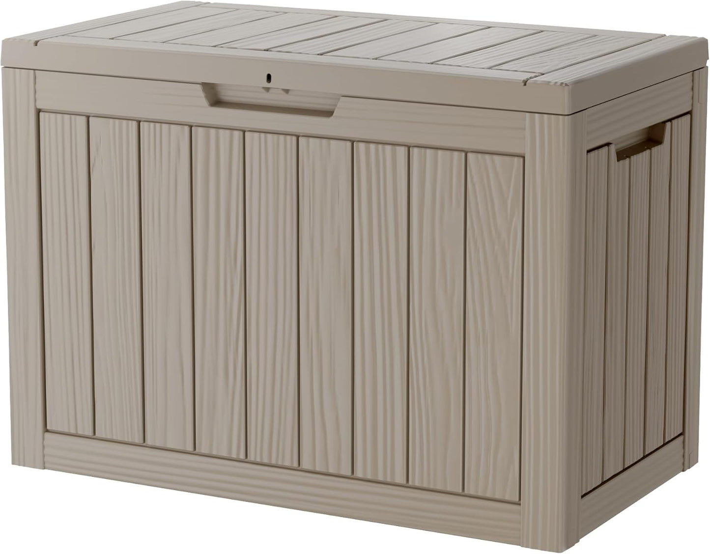 TARKARI 320 Gallon Lockable Resin Deck Box, Waterproof & UV-Resistant Outdoor Storage Box for Outdoor Cushion Storage, Garden Tools & Pool Accessories Storage, Black