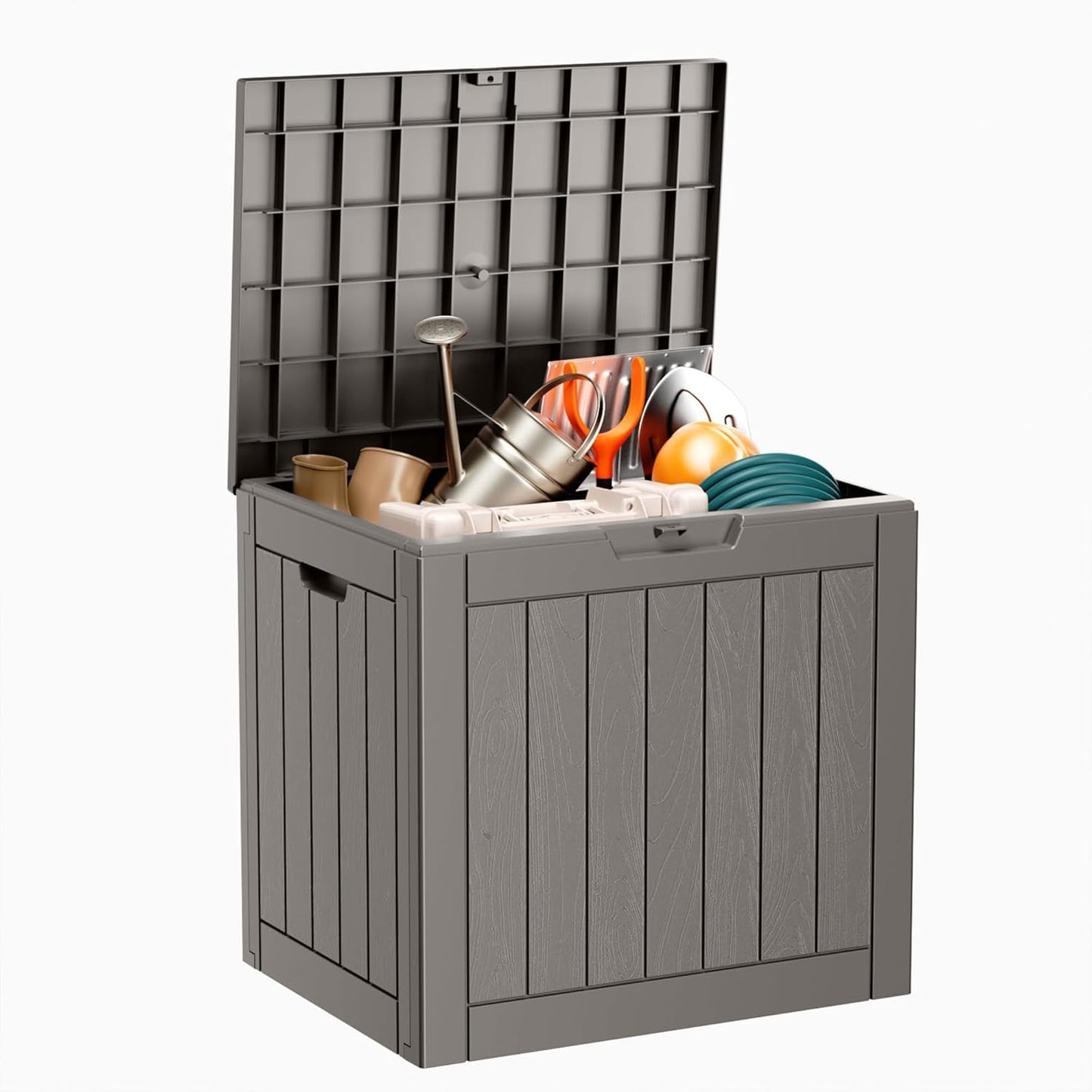 Outdoor Storage Box with Wheels – 75 Gallon Mobile Waterproof Resin Deck Box, Lockable Storage for Patio Cushions, Garden Tools, Pool Accessories – UV-Resistant Storage Bench for Backyard & Deck