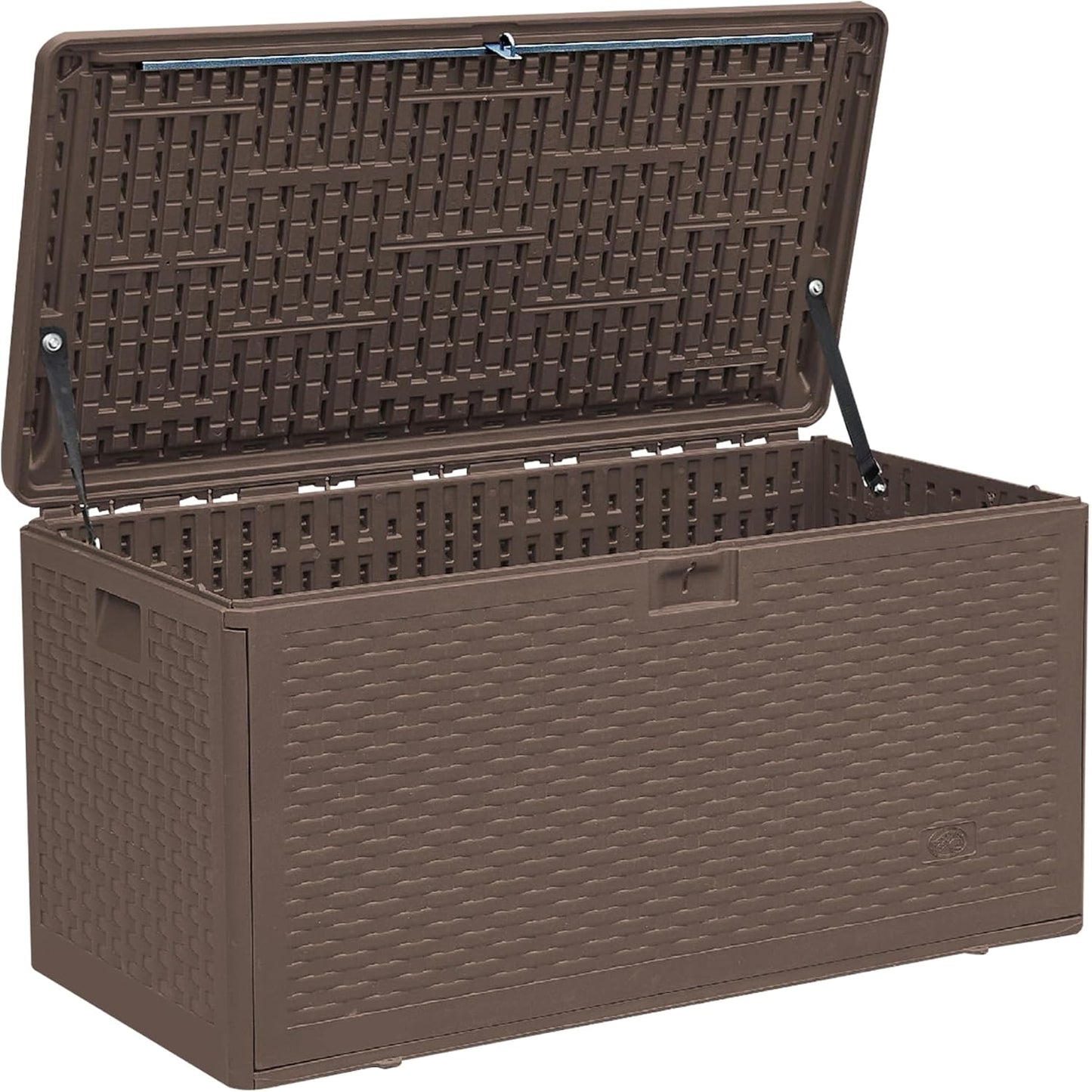 TARKARI 320 Gallon Lockable Resin Deck Box, Waterproof & UV-Resistant Outdoor Storage Box for Outdoor Cushion Storage, Garden Tools & Pool Accessories Storage, Black