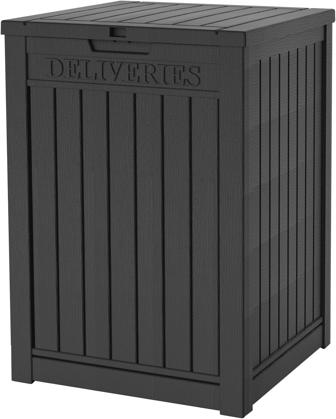 150 Gallon Outdoor Storage Box Waterproof Lockable Resin Deck Box Large, Patio Storage Bin for Pool Accessories Cushion Furniture, Garden Tools, UV-Resistant Outside Delivery Black