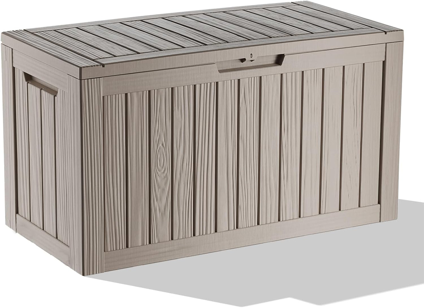 Outdoor Storage Box with Wheels – 75 Gallon Mobile Waterproof Resin Deck Box, Lockable Storage for Patio Cushions, Garden Tools, Pool Accessories – UV-Resistant Storage Bench for Backyard & Deck