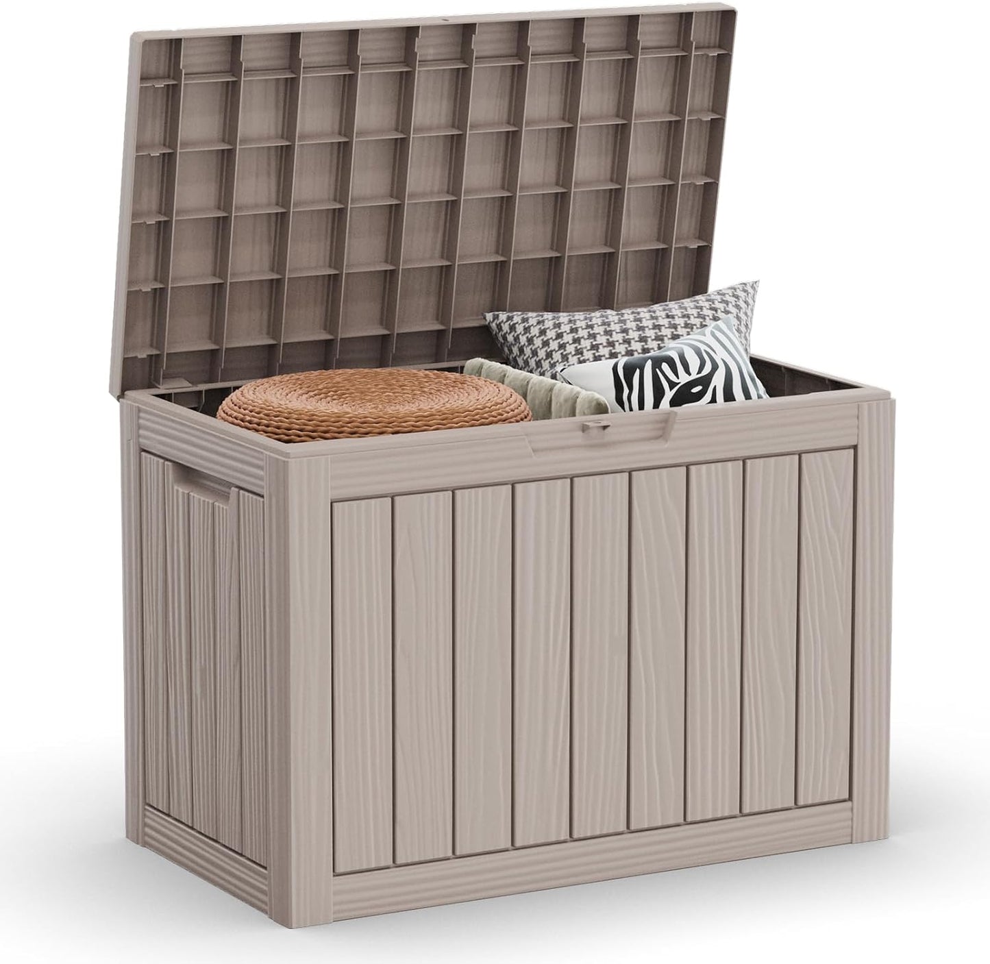 150 Gallon Outdoor Storage Box Waterproof Lockable Resin Deck Box Large, Patio Storage Bin for Pool Accessories Cushion Furniture, Garden Tools, UV-Resistant Outside Delivery Black
