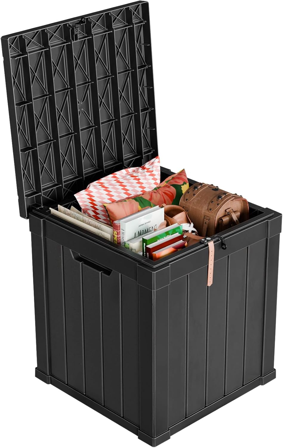 Outdoor Storage Box with Wheels – 75 Gallon Mobile Waterproof Resin Deck Box, Lockable Storage for Patio Cushions, Garden Tools, Pool Accessories – UV-Resistant Storage Bench for Backyard & Deck