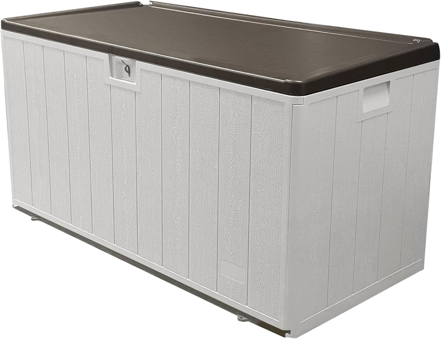 TARKARI 320 Gallon Lockable Resin Deck Box, Waterproof & UV-Resistant Outdoor Storage Box for Outdoor Cushion Storage, Garden Tools & Pool Accessories Storage, Black