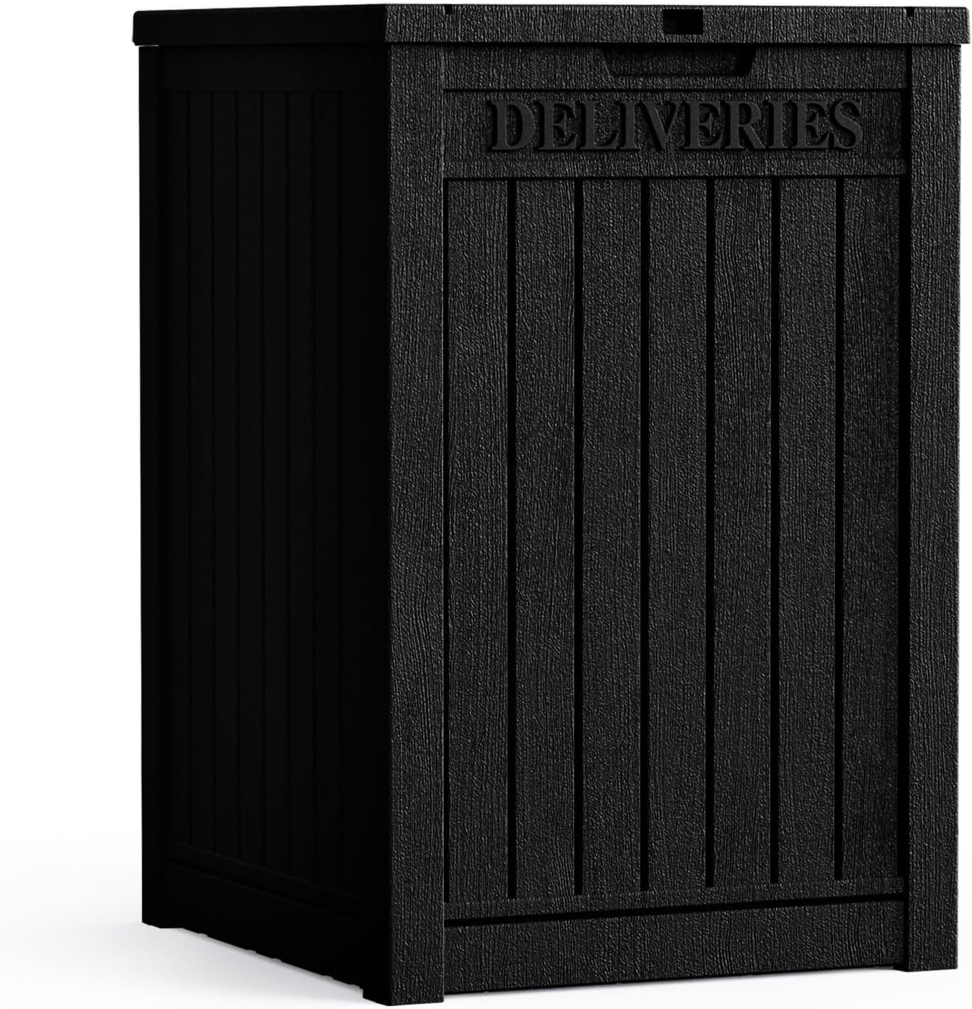 TARKARI 320 Gallon Lockable Resin Deck Box, Waterproof & UV-Resistant Outdoor Storage Box for Outdoor Cushion Storage, Garden Tools & Pool Accessories Storage, Black
